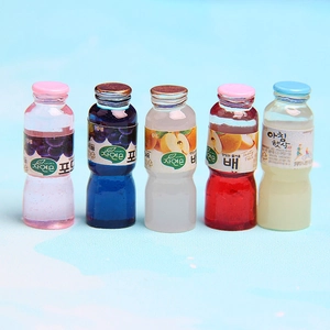 Miniatur Koreanische Simulation Saft Milchflasche Harz DIY Zubehör Für Handyhülle Ohrringe Dekor Puppenhaus Spielzeug