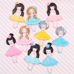 Figurines de ballerines en résine colorée pour décorations de coques de téléphone DIY