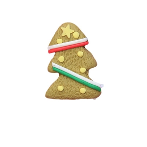 Christmas tree gingerbread DIY charm with festive stripes and yellow star decoration