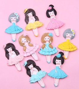 Figurines de ballerines en résine colorée pour bricolage de coques et magnets de frigo