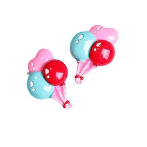 Ciondoli a palloncino in resina per accessori capelli fai-da-te con fiocco rosso