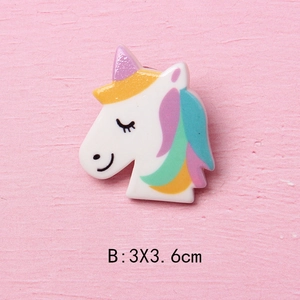 Cute rainbow unicorn resin flatback charm for DIY crafts and shoe accessories