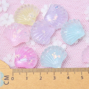Mix van 20 mm kleurrijke hars schelpen met glitters voor DIY handwerk en telefoonhoesjes