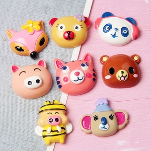 Mignons Breloques en Résine d'Animaux de Dessins Animés Pour Matériel de Coque de Téléphone Bricolage Accessoires de Cheveux Panda Renard