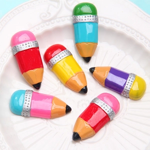 Large Simulation Colored Pencil Resin Flatback Charms For DIY Phone Case Fridge Magnet Jewelry Making Accessories For Kids