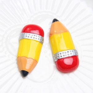 Colorful large resin pencil charms for DIY kids accessories and stationery decoration
