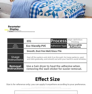 Detail of adhesive PVC wall sticker showing high-definition printing and easy removal