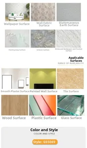 Surface compatibility guide for cartoon animal wall stickers model GS5049 on various textures