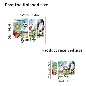 Sticker mural de football imperméable avec trophée et athlète pour décor de chambre