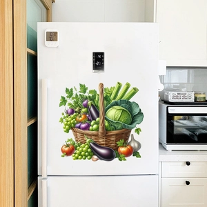 Self-adhesive waterproof fruit and vegetable basket wall sticker for kitchen decor