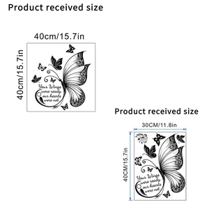 Waterproof butterfly wall decals with inspirational quote for home wall decoration