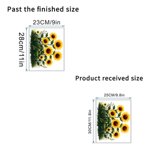 Sticker mural tournesol autocollant étanche avec tableau de comparaison des tailles