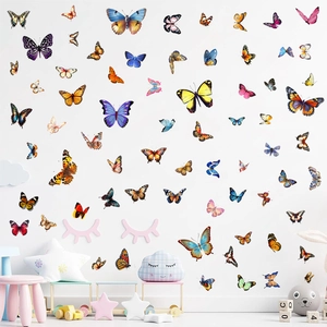 Adesivi murali farfalle colorate 3D per decorazione camera da letto per bambini