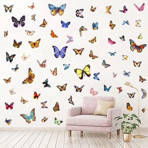 Set da 9 Fogli Adesivi Murali a Farfalla PVC Impermeabili Rimovibili DIY Simulazione Farfalle per Cameretta Bambini Casa