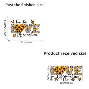Waterproof sunflower LOVE wall sticker with butterflies for home living room decor