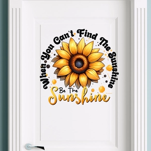 Waterproof sunflower wall sticker with motivational English quote for home decoration