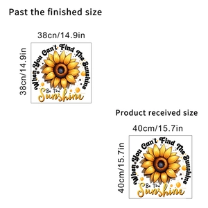 Waterproof sunflower wall decal with inspirational quotes for living room decoration