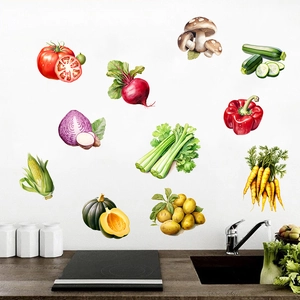 Wasserdichte Wandaufkleber mit Tomaten, Mais und Karotten für die Küchenwand-Dekoration