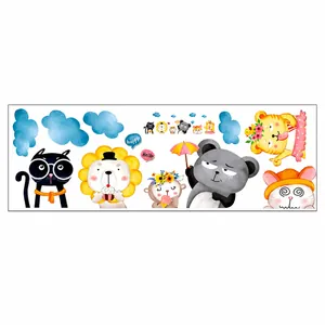 Tabella taglie per adesivi murali animali 30x90cm con gatti e orsi nei dettagli