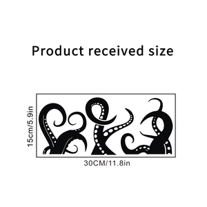 Octopus tentacles waterproof self-adhesive wall sticker in black 30x15cm layout
