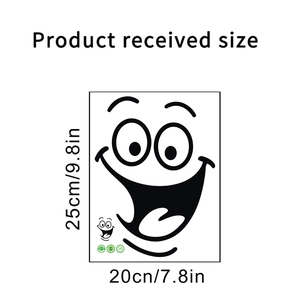 Detailed measurements of the 20x25cm self-adhesive cartoon smile face toilet wall sticker