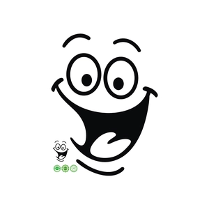 Waterproof self-adhesive SMILE cartoon wall sticker made of eco-friendly PVC material