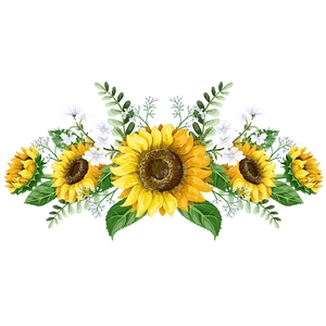 Waterproof sunflower wall sticker featuring vibrant yellow flowers and green leaves for home decor
