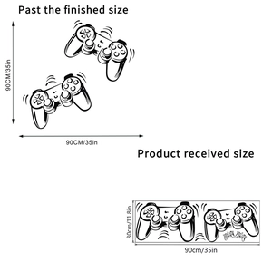 Self-adhesive game controller wall sticker 90x90cm for living room decor