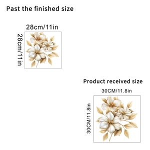 Waterproof golden flower and butterfly self-adhesive wall stickers for bathroom decor