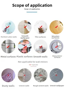 Guide de compatibilité des surfaces pour stickers muraux chat et papillon avec icônes