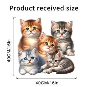 Spécifications de taille pour les autocollants muraux chatons et papillons 40x40cm