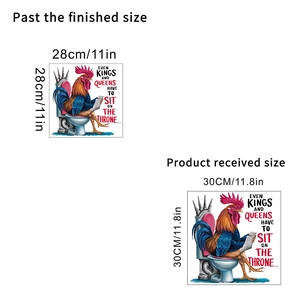 Size specifications for funny animal reading newspaper waterproof wall and toilet sticker
