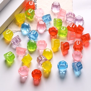Colorful resin jelly flower and pudding charms for DIY jewelry making and crafts