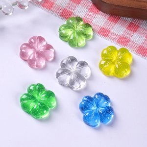 Colorful resin flower charms with glitter for DIY jewelry making and accessories