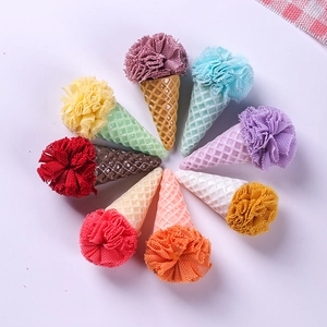 Pompons colorés de 2,5 cm en forme de glace pour accessoires de cheveux et DIY