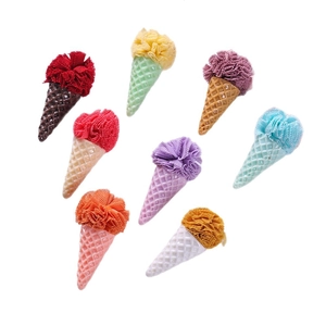 Mini cônes de glace colorés de 2,5 cm avec boules en tissu pour accessoires de cheveux DIY