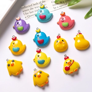 Cute Cartoon Resin Mini Chicken Pendant DIY Jewelry Accessory For Keychain Bag Charm Handmade Craft Decoration