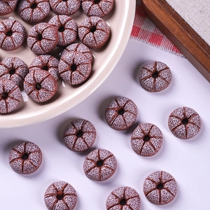 Miniature realistic chocolate donut figurines with sugar frosting for DIY dollhouse decor