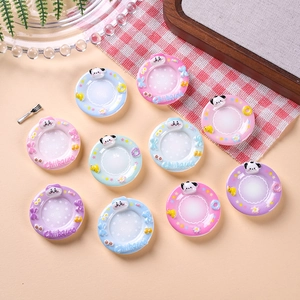 Miniature Chiikawa cartoon resin plates in pastel colors for dollhouse DIY crafts