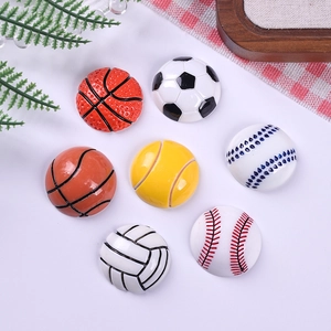 Miniature Sports Ball Resin Accessories Football Basketball Baseball Volleyball DIY Keychain Accessories For Dollhouse Crafts