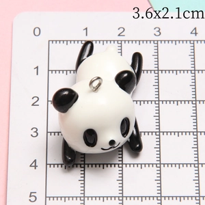 Eco-friendly resin panda pendant for DIY keychains and car accessories, 3.6x2.1cm size