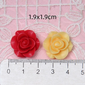 18mm französische Rosen Harzblumen in Rot und Gelb für DIY Schmuckherstellung und Basteln