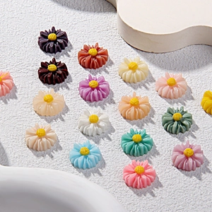 Flores de margarita de resina de 12mm de colores para manualidades y accesorios de fundas