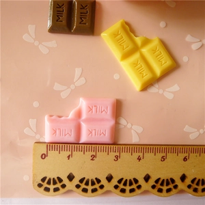 Assorted chocolate resin charms with MILK engraving for DIY phone cases and hair accessories