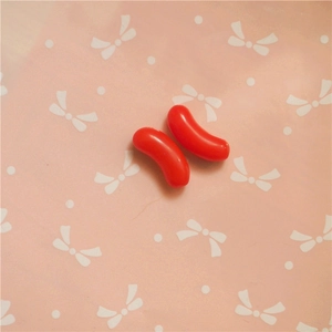 Abalorios cápsula de resina roja para decorar fundas de móvil y slime, set de dos piezas