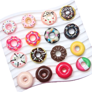 Set of 15 colorful resin donut cabochons for DIY crafts and phone case decoration