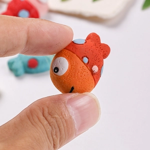 Cute resin clownfish charm accessory for DIY shoes and magnets with cartoon eyes