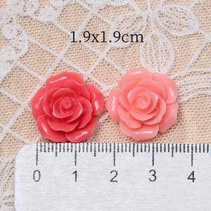 Barock-Stil 19mm Harz Rosenblüten Anhänger für DIY Schmuck und Haarschmuck in Rosa