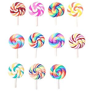 Set di 11 ciondoli colorati a lecca-lecca con perni a vite per portachiavi fai da te