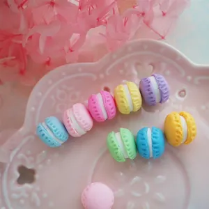 Miniature colorful macaron resin charms for DIY crafts and hair accessories decoration